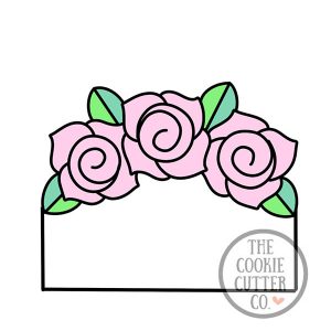 3 Rose Plaque cookie cutter