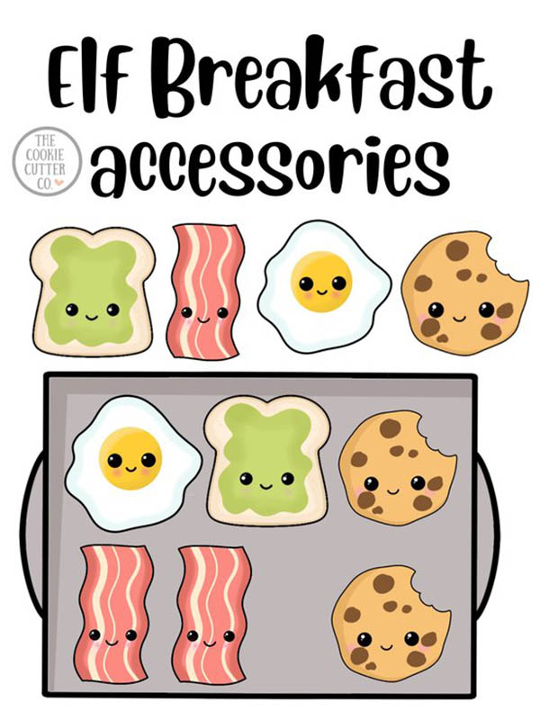 Elf Breakfast accessory cookie cutters