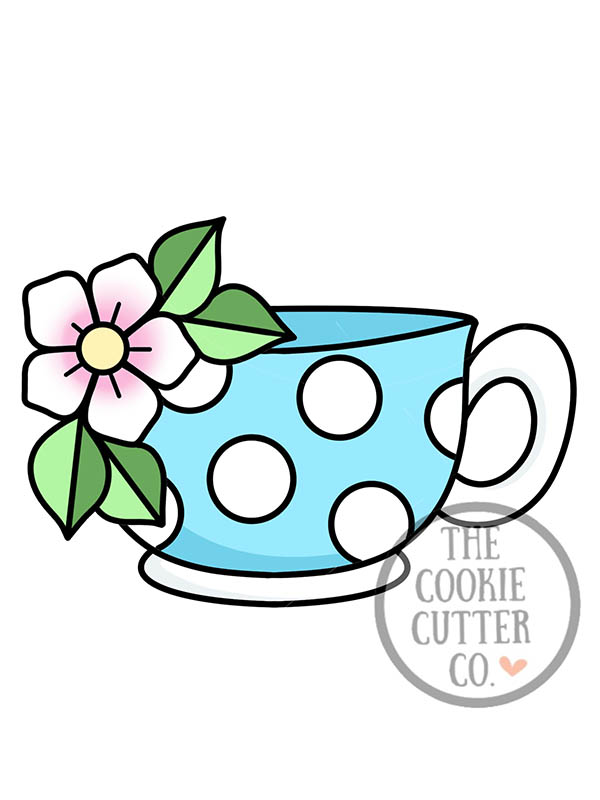 Floral Teacup cookie cutter