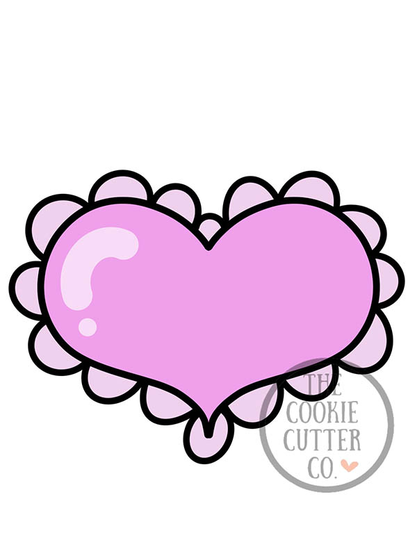 Frilly heart cookie cutter The Cookie Cutter Co