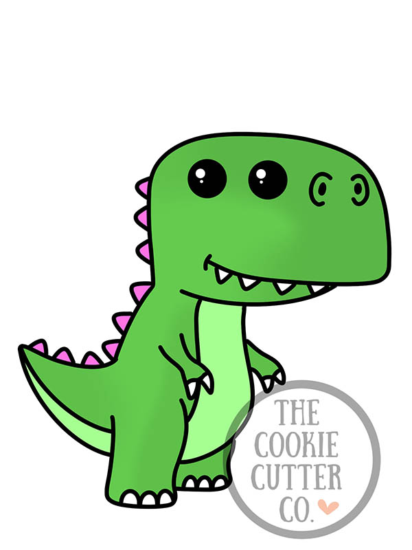 Green Dino cookie cutter