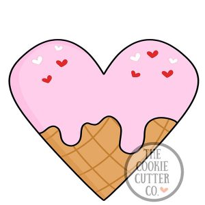 Ice cream heart cookie cutter