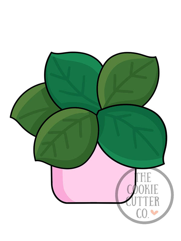 Pink Pot Plant cookie cutter