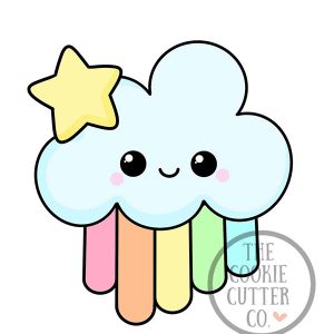 Rainbow Cloud (with star) cookie cutter