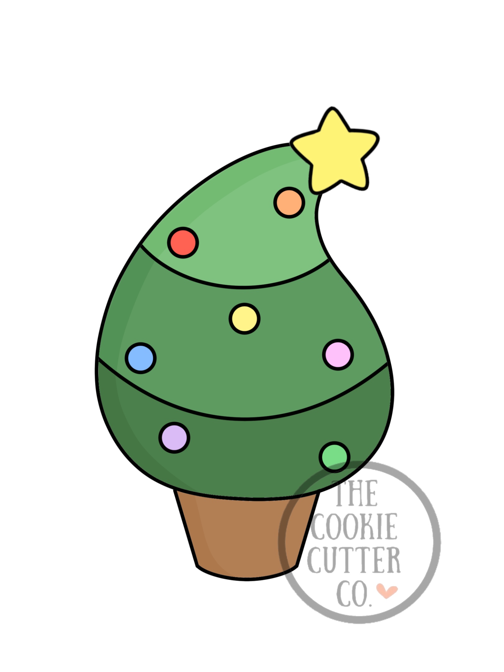 Curvy Christmas Tree cookie cutter