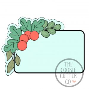 Floral Christmas Plaque cookie cutter