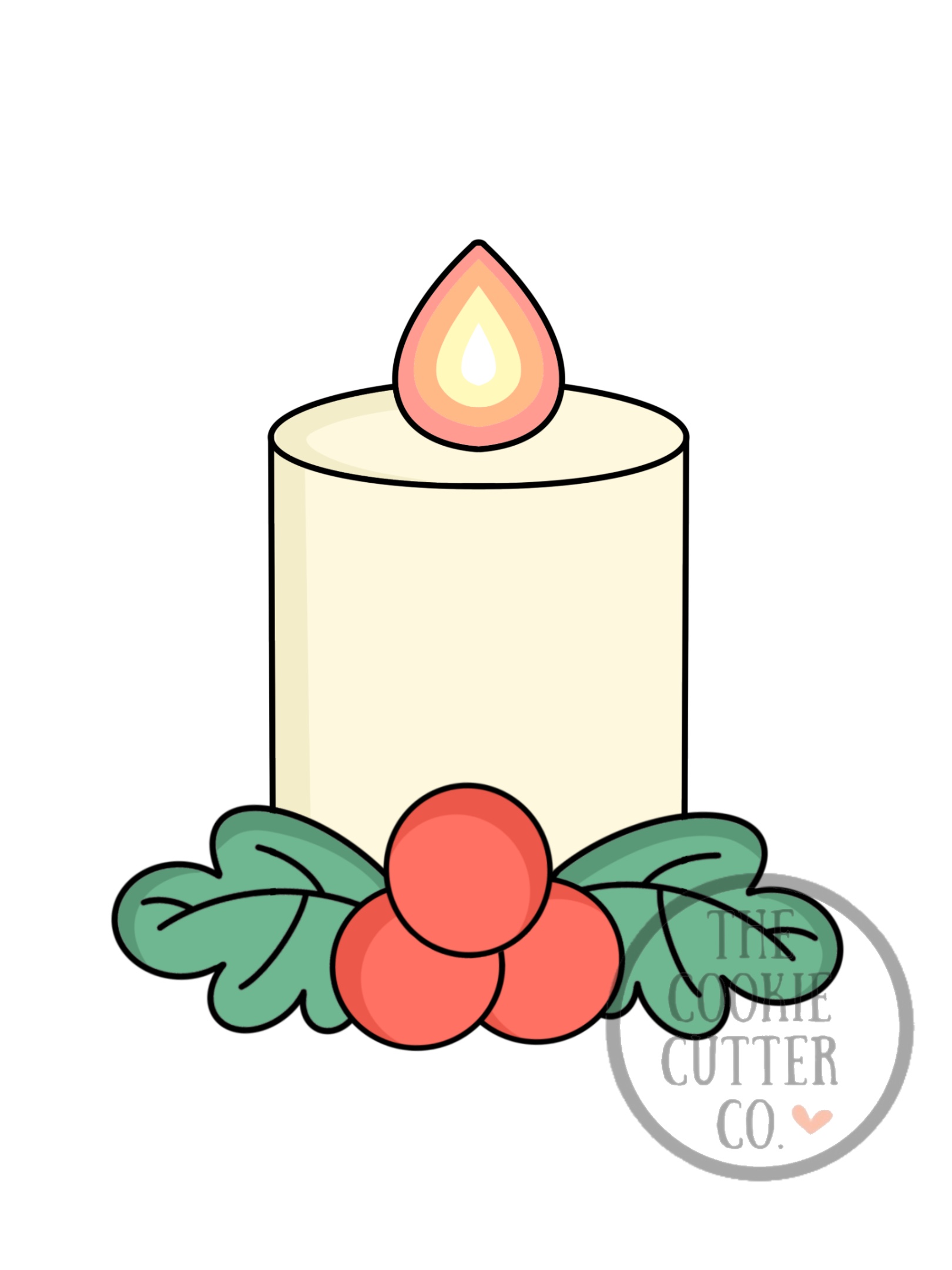 Christmas Candle cookie cutter