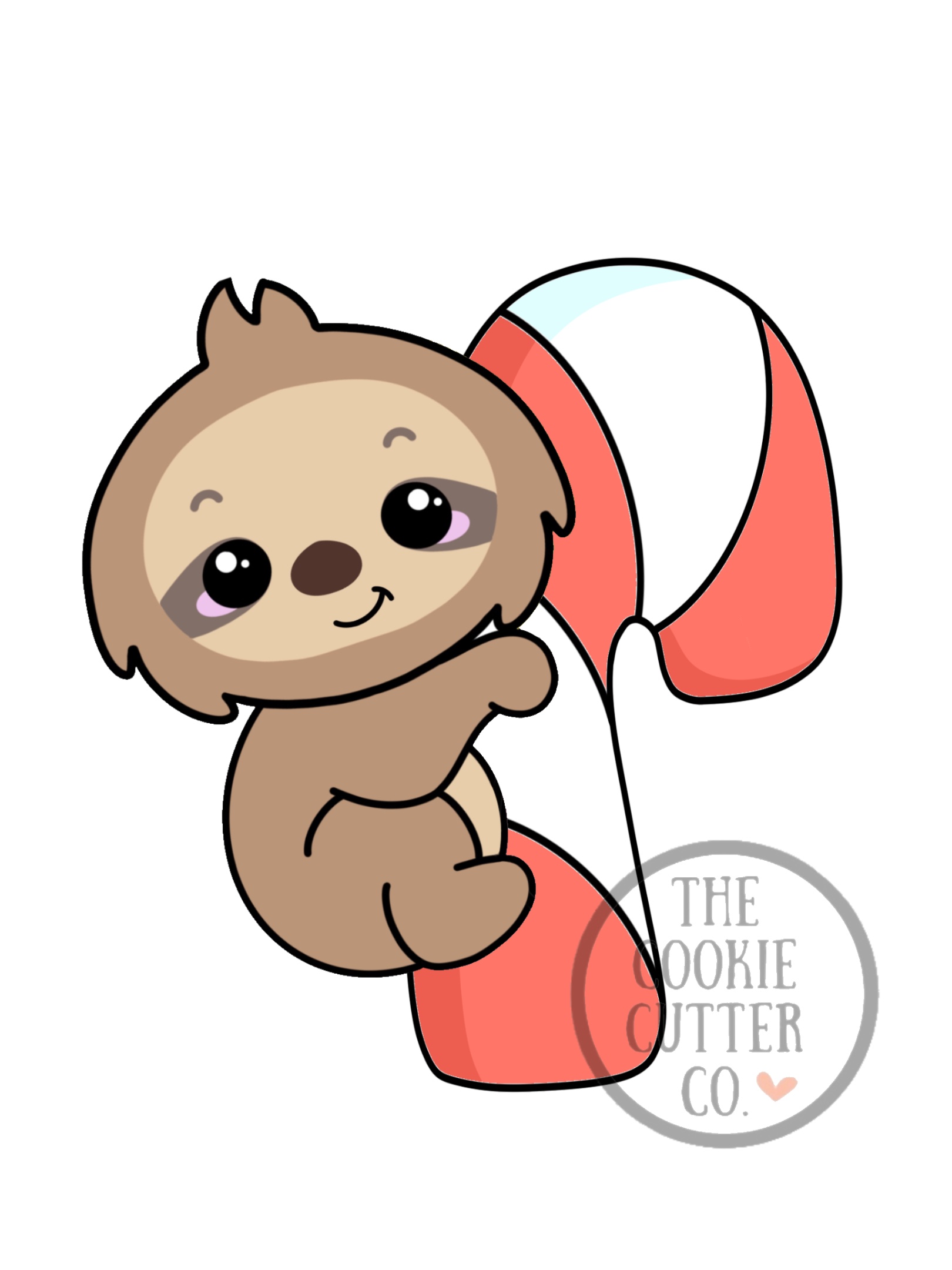 Sloth Candy Cane cookie cutter