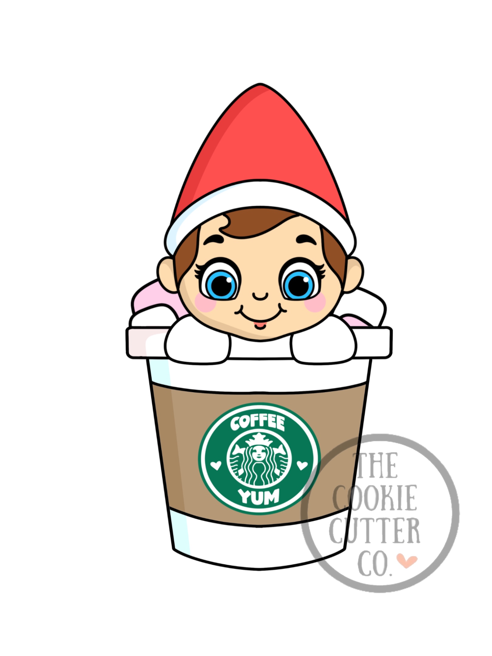 Hot Choc Elf cookie cutter