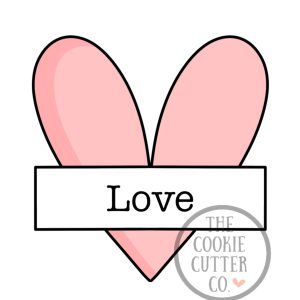 Skinny Heart Banner cookie cutter
