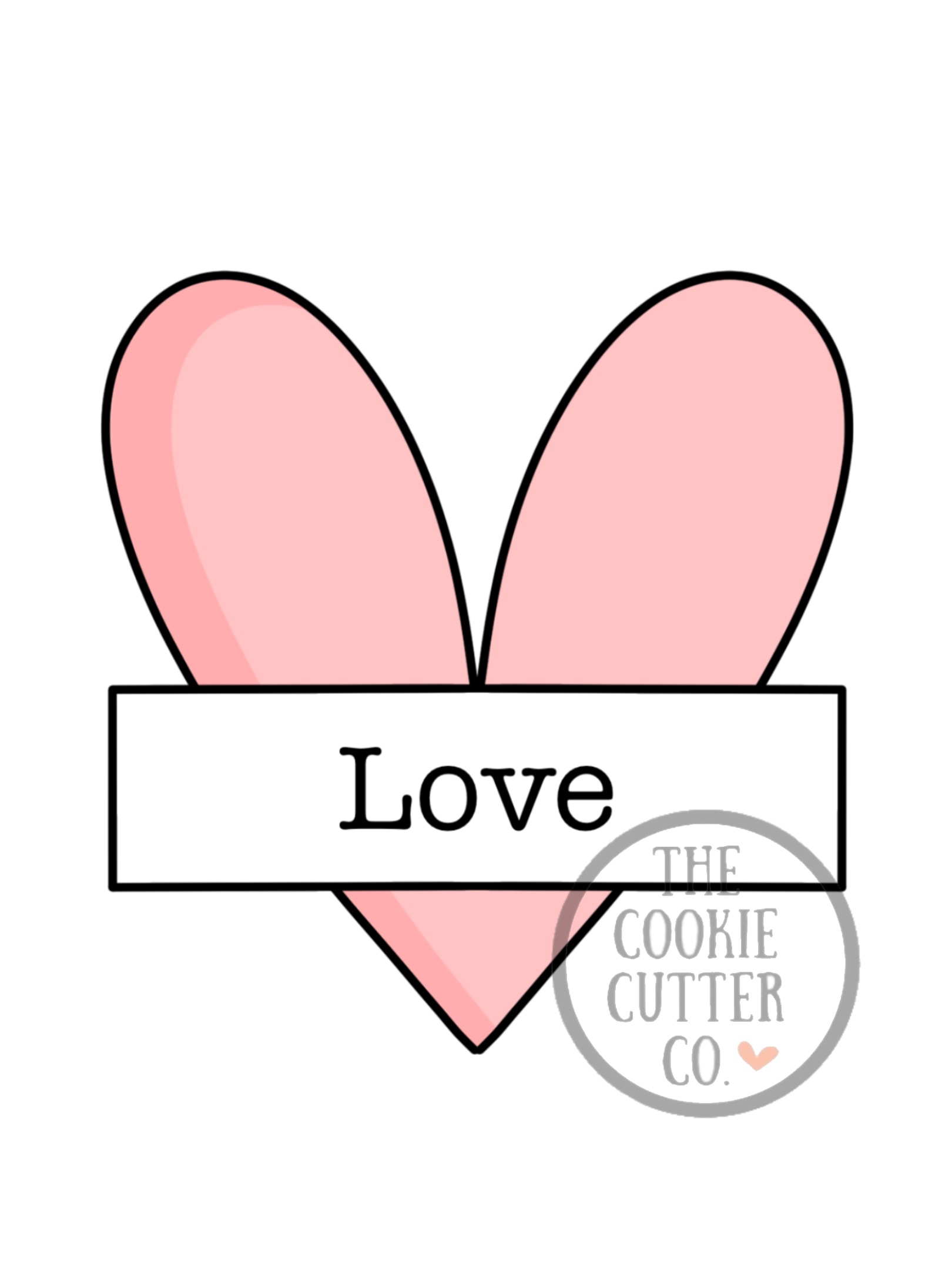 Skinny Heart Banner cookie cutter
