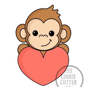 Monkey Heart cookie cutter