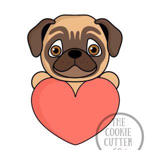 Pug Heart cookie cutter