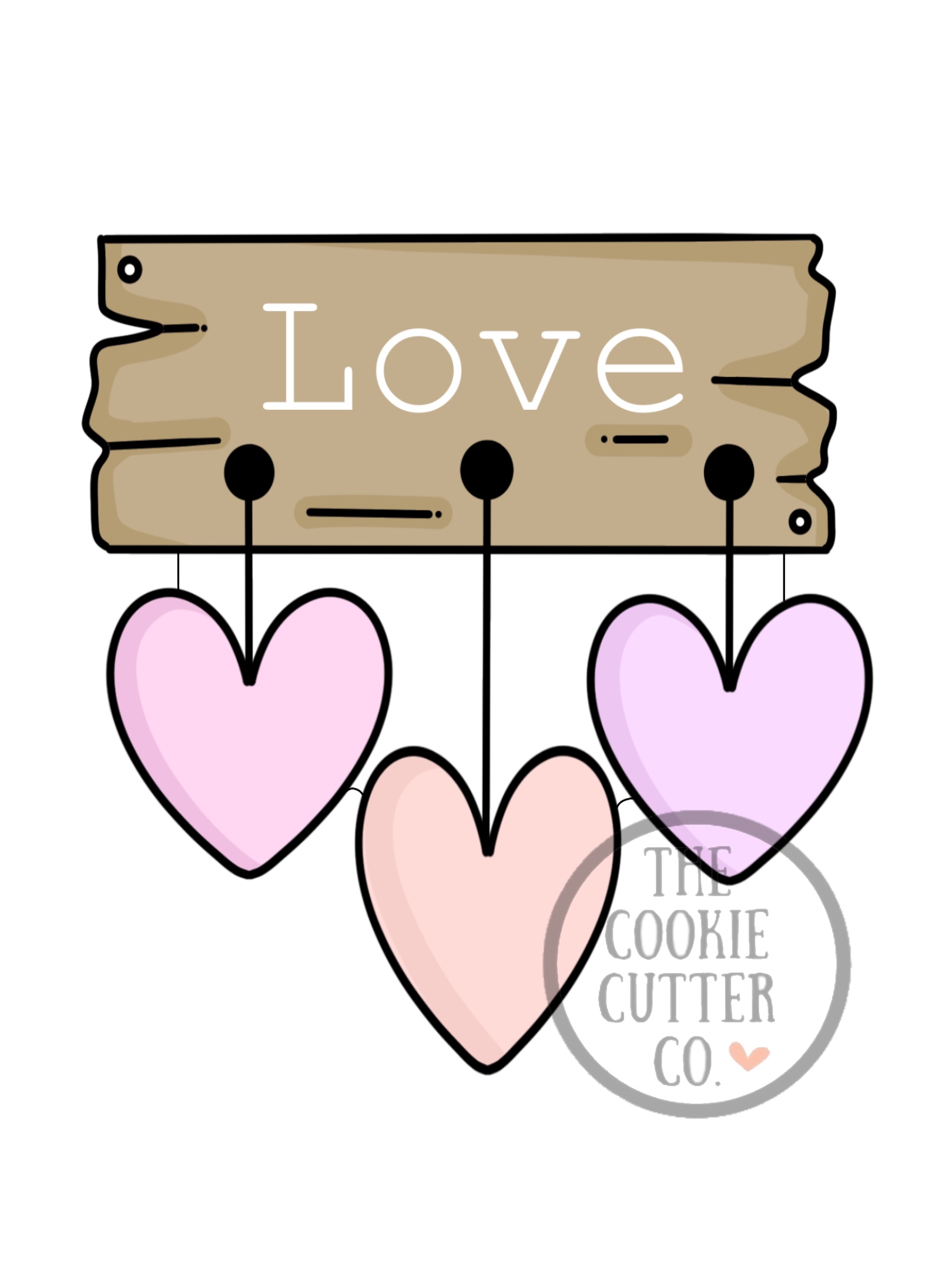 Wooden Heart Plaque cookie cutter