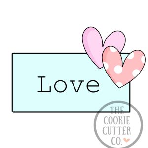 2 Heart Banner cookie cutter