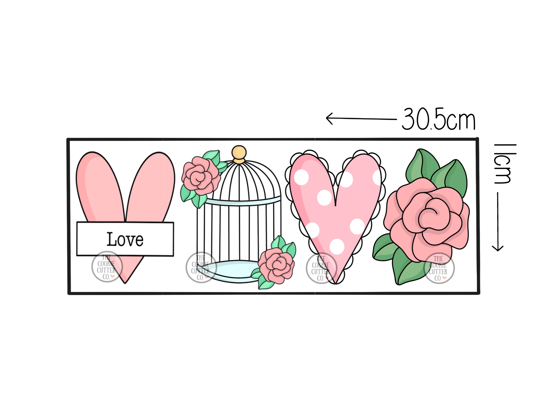 Valentine's Themed Midi cookie cutter set