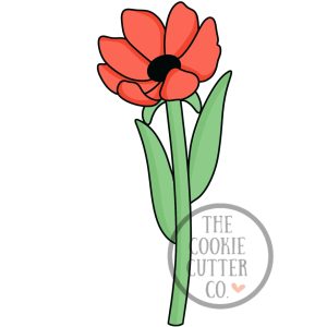 Long Stem Poppy cookie cutter