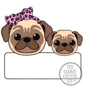 Pug Pair cookie cutter