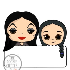 Morticia & Wednesday cookie cutter