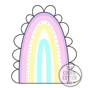 Elongated Scallop Rainbow cookie cutter