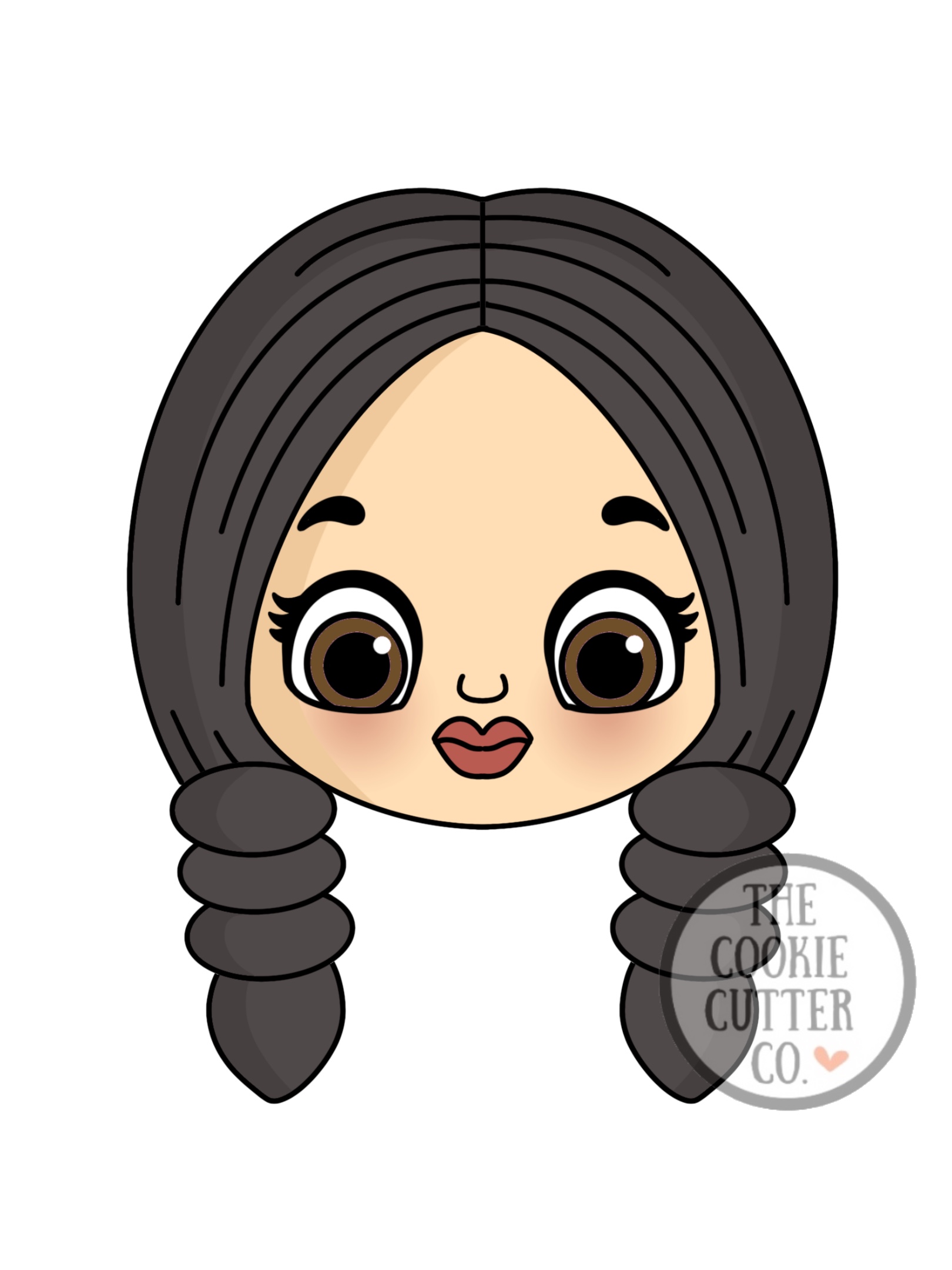 Wednesday Braids cookie cutter