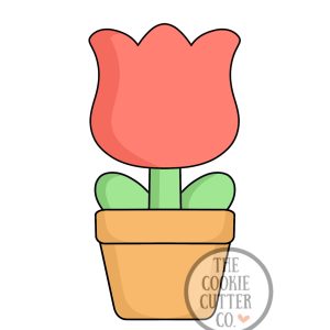 Tulip Pot cookie cutter
