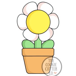 Yellow Daisy Pot cookie cutter