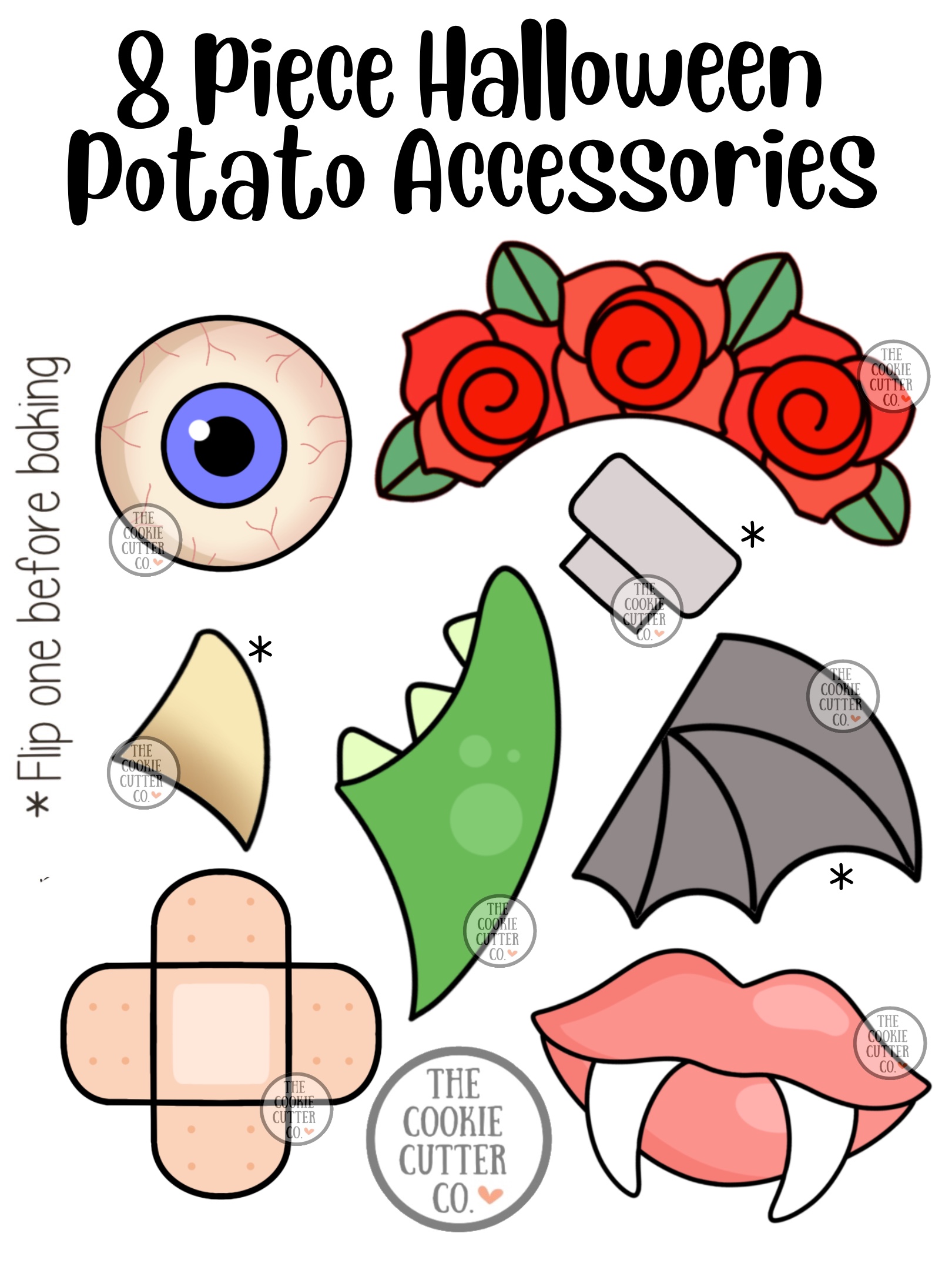8 Piece Halloween Potato Accessory Set