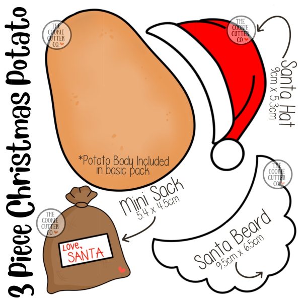 STL Files for 3 piece Christmas Potato Set
