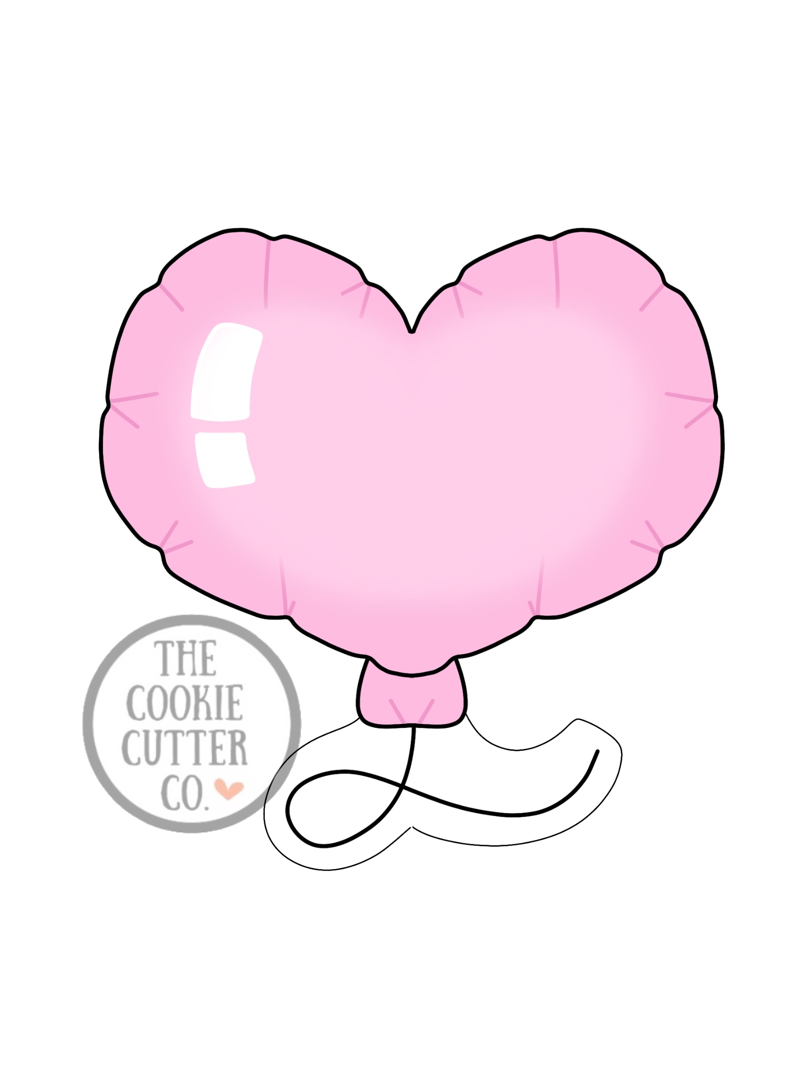 Heart Foil Balloon (with string) cookie cutter