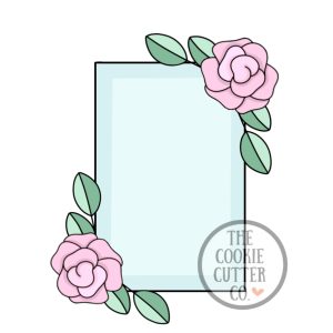 Rectangle Rose Plaque cookie cutter
