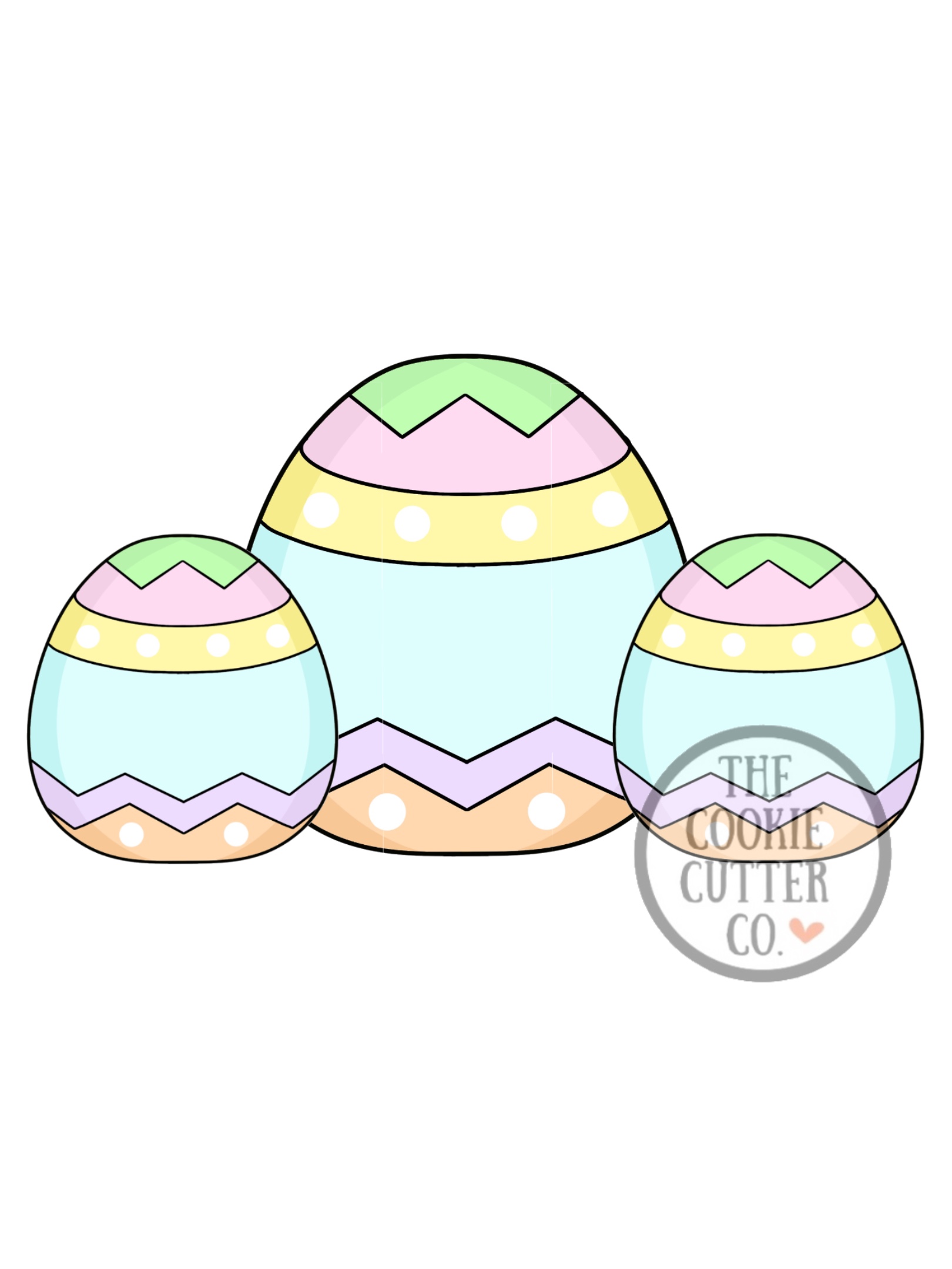 Trio of Eggs cookie cutter