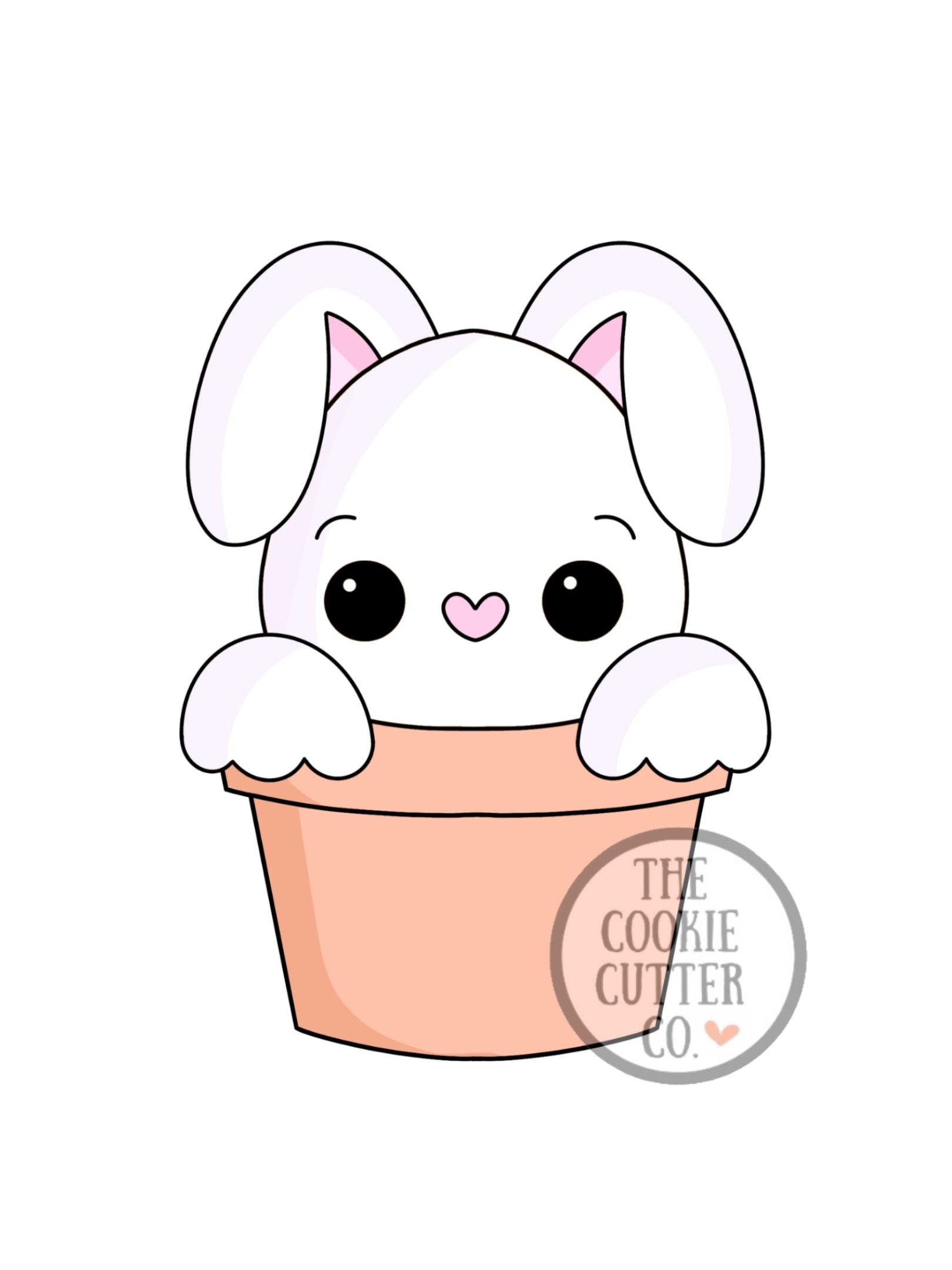 Ceramic Pot Bunny cookie cutter