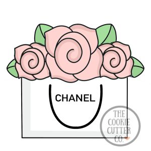 Floral Chanel Bag cookie cutter