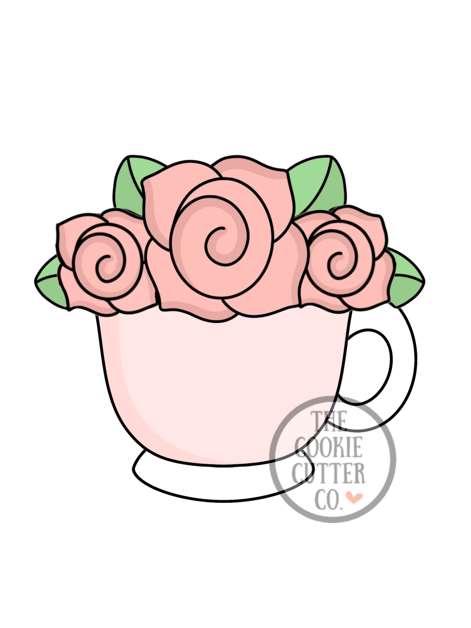 Bouquet Tea Cup cookie cutter