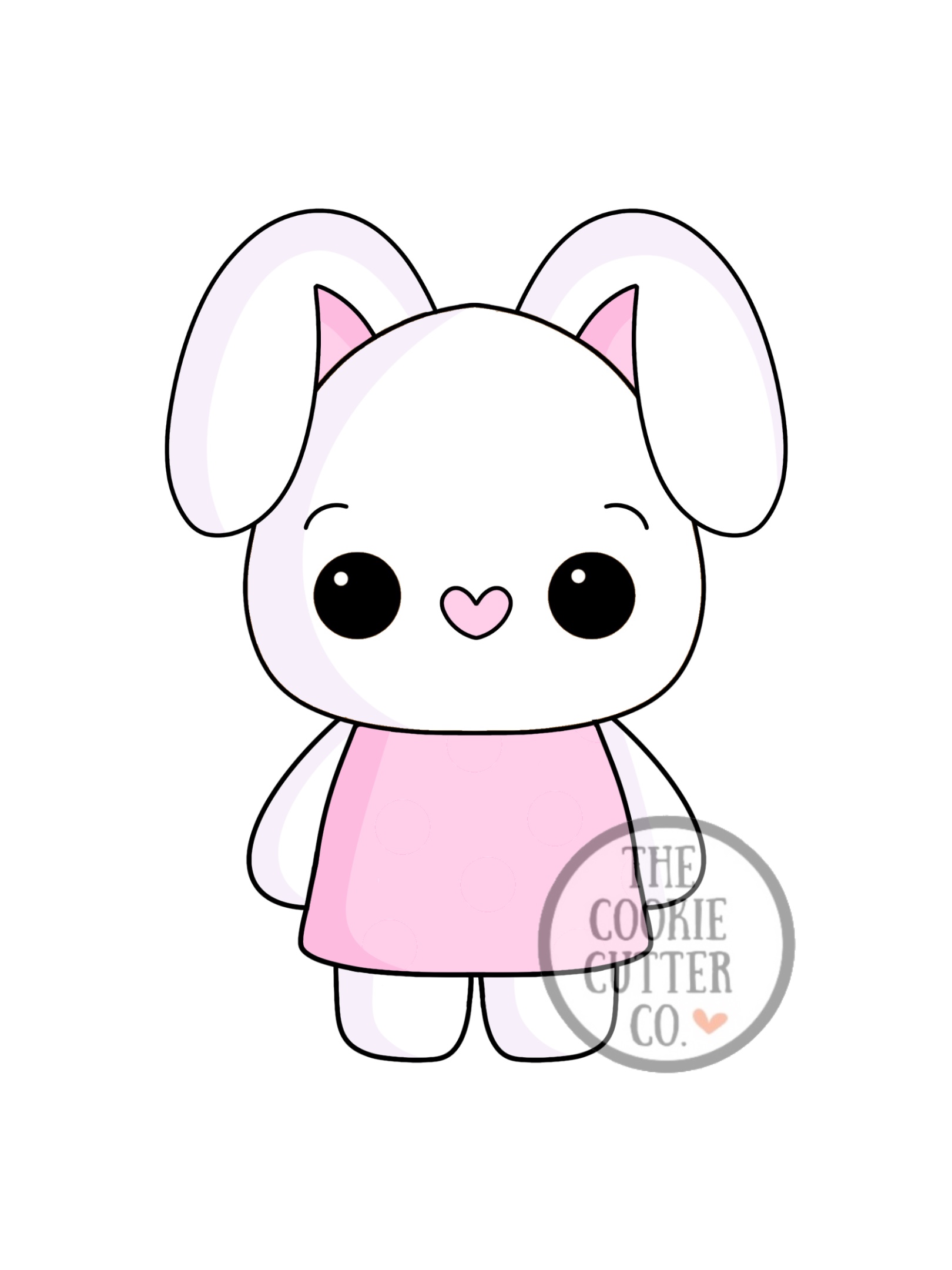 Pink Girl Bunny cookie cutter