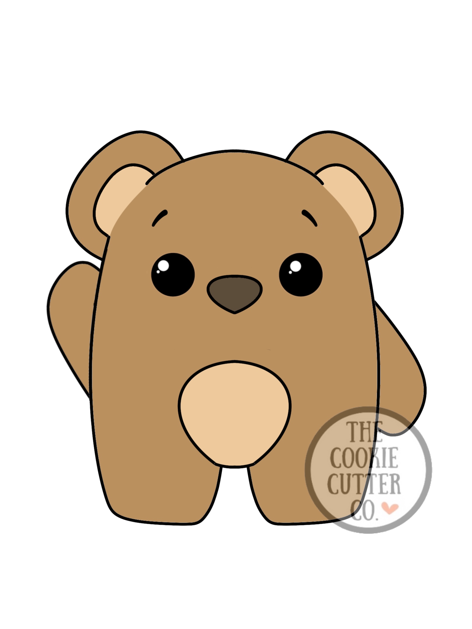 Waving Chunky Bear cookie cutter