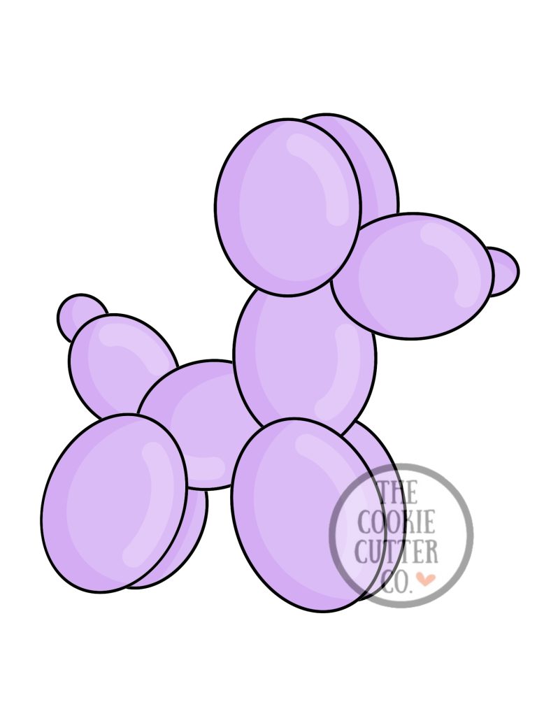 Balloon Dog Cookie Cutter - 4" X 3.25", Food Safe PLA Plastic, 3D Printed For Baking & Decorating