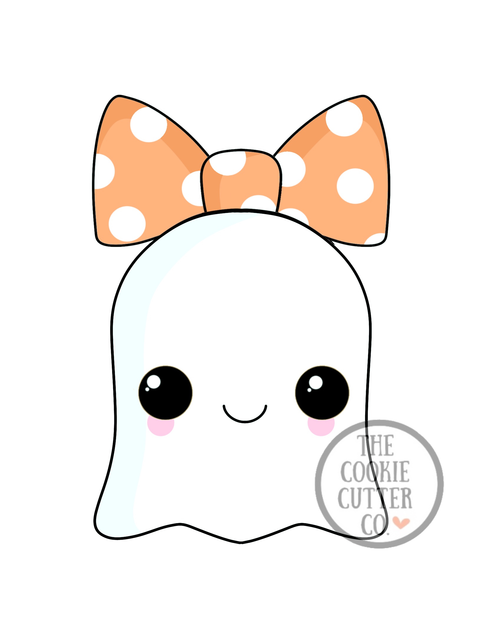 Bow Ghost cookie cutter