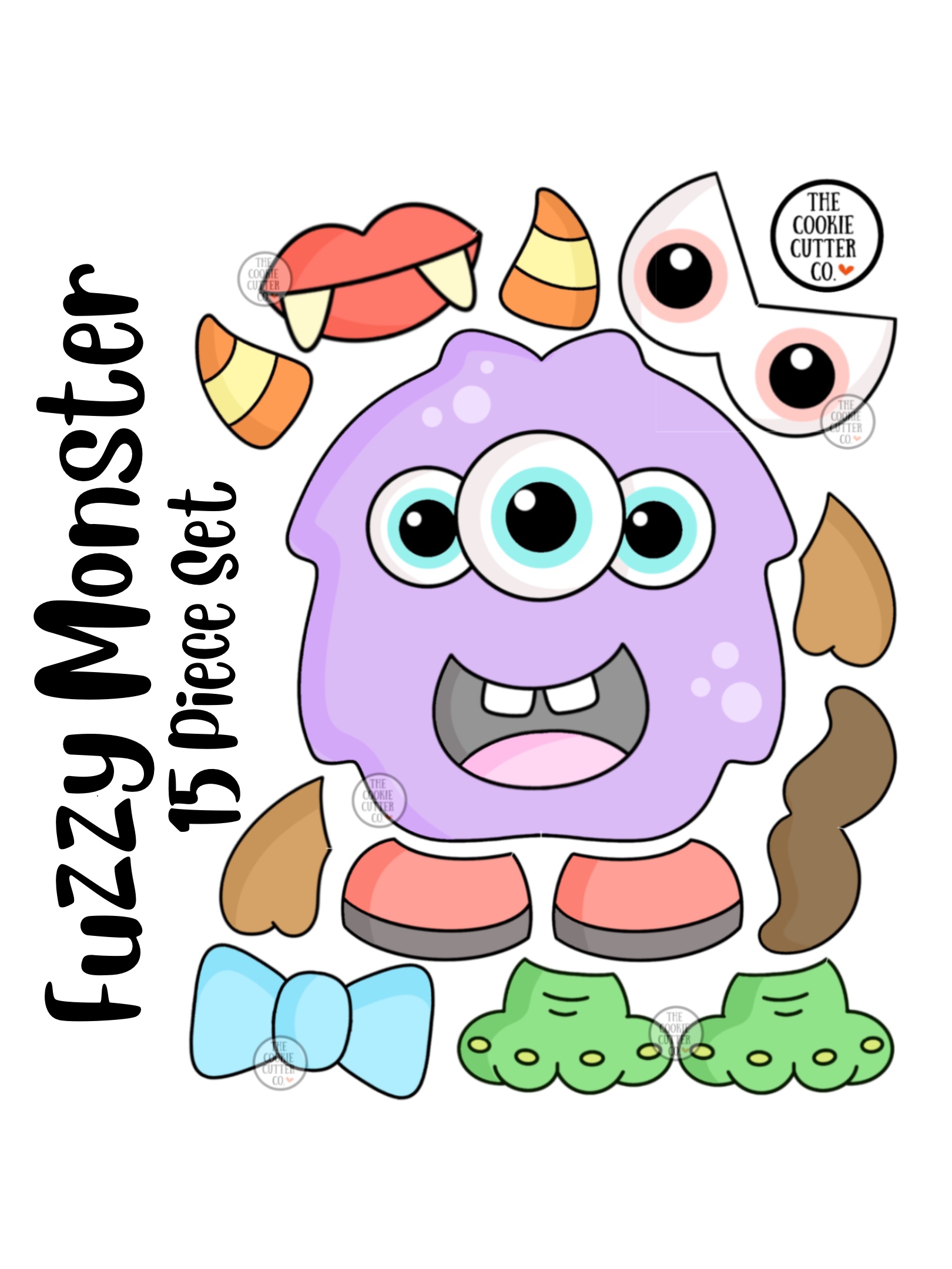 15 Piece Fuzzy Monster Multi-cutter Set