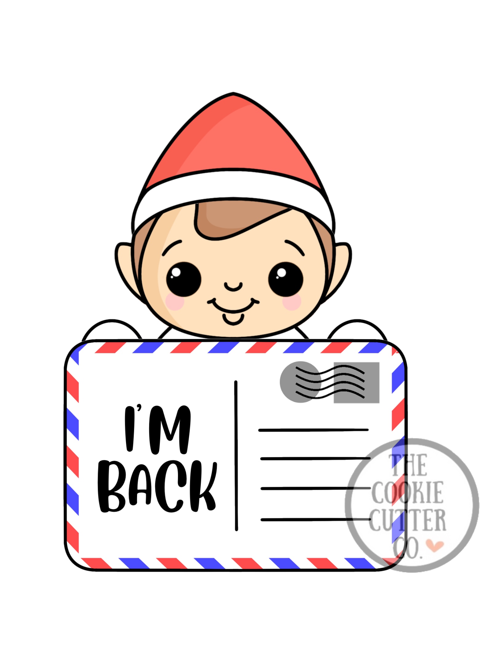 Boy Postcard Elf cookie cutter