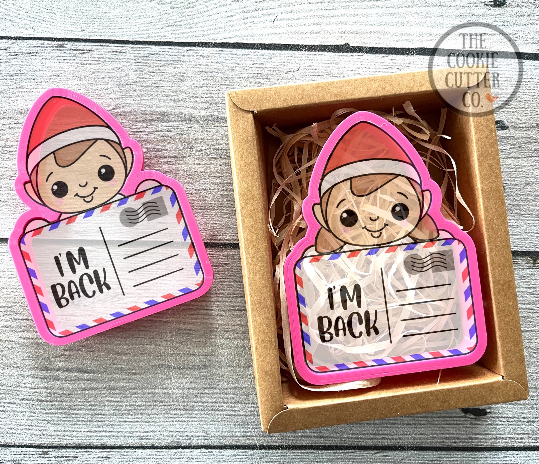 Girl Postcard Elf cookie cutter - Image 2