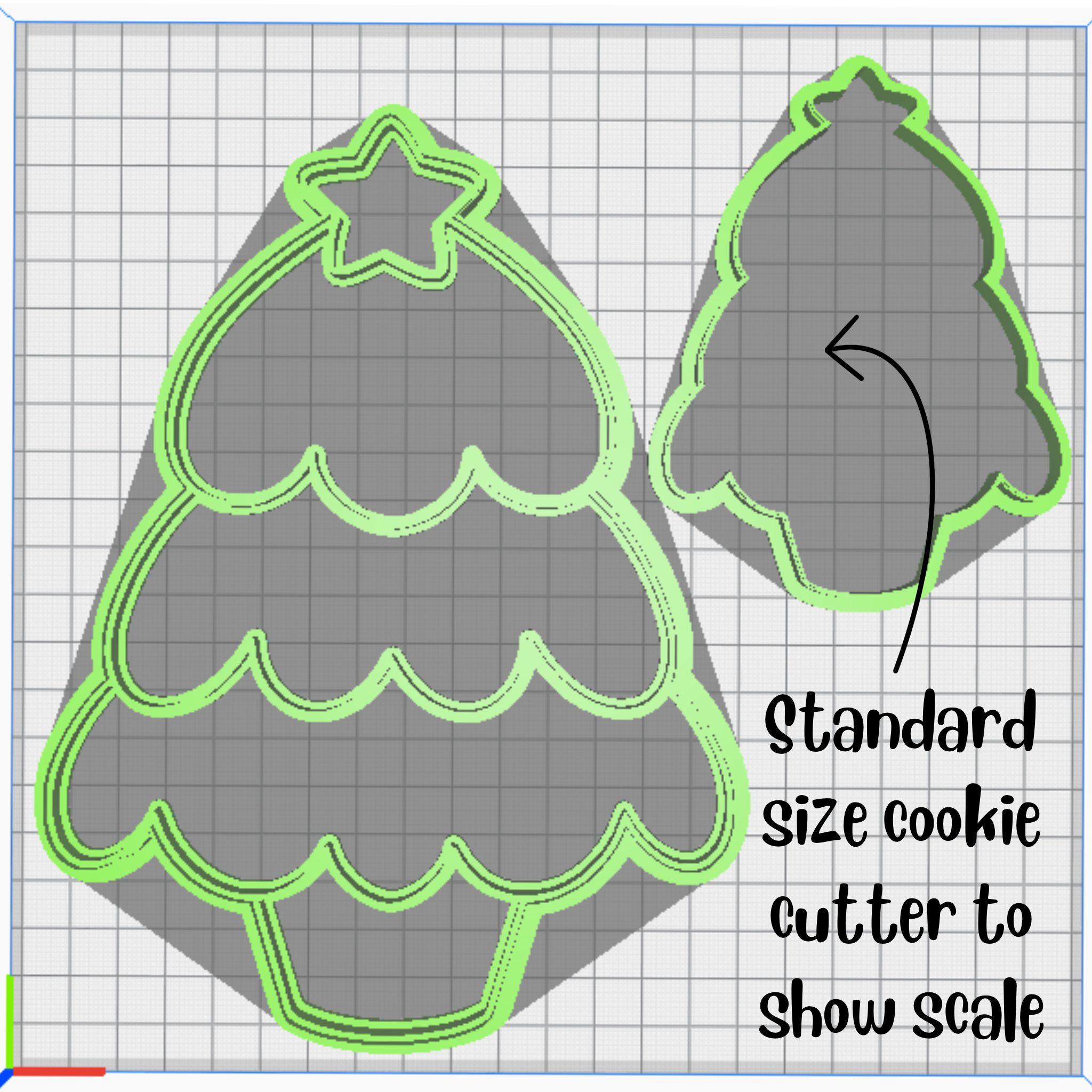 GIANT 19cm Christmas Tree Imprint cookie cutter - Image 2