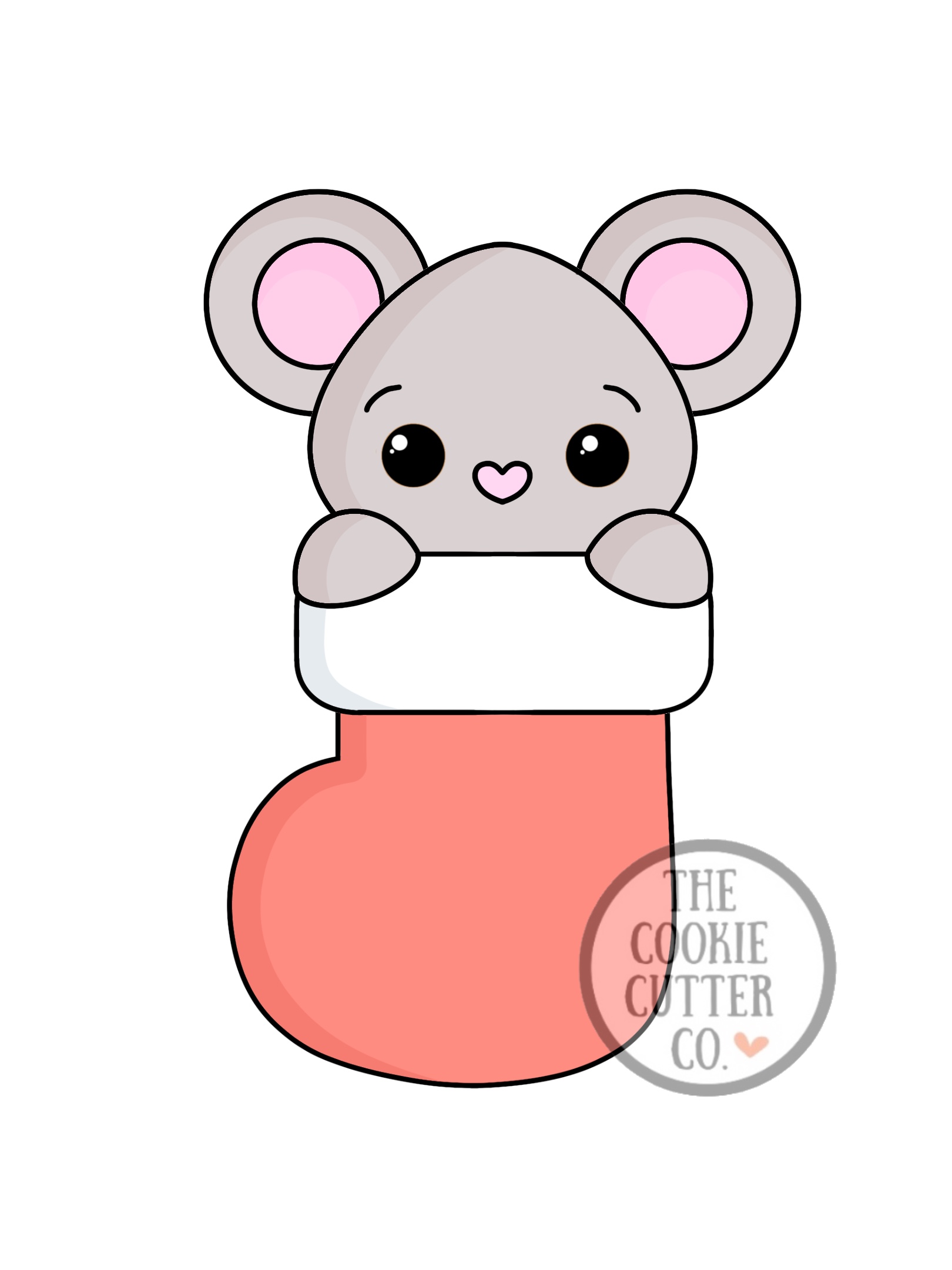 Mouse stocking cookie cutter