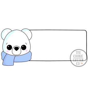 Long Polar Bear Plaque cookie cutter