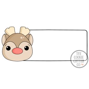 Long Rudolf Plaque cookie cutter