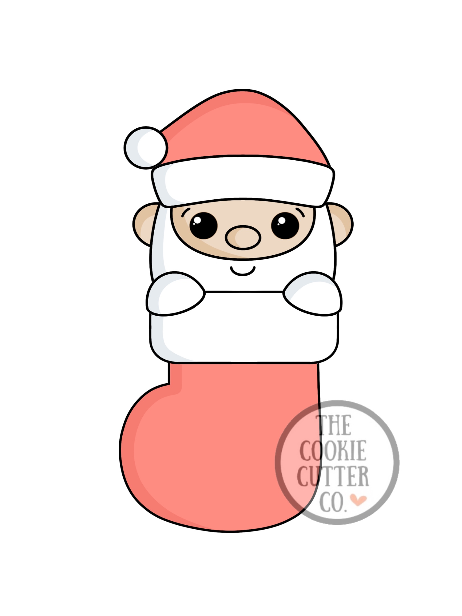Santa stocking cookie cutter