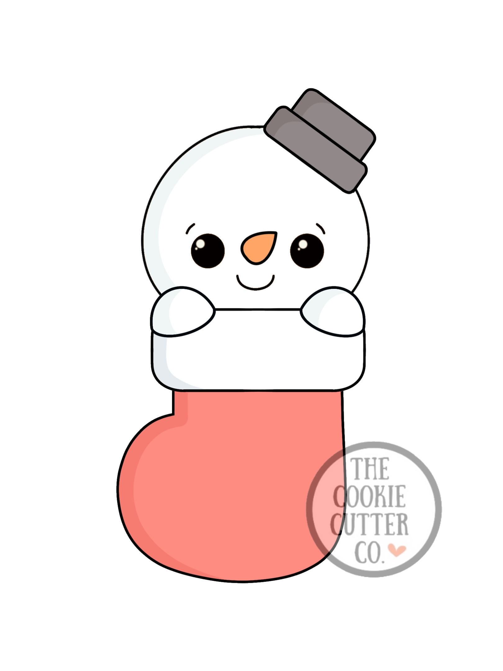 Snowman stocking cookie cutter