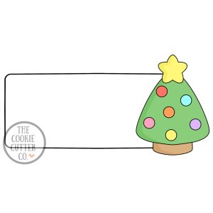Long Christmas Tree Plaque cookie cutter