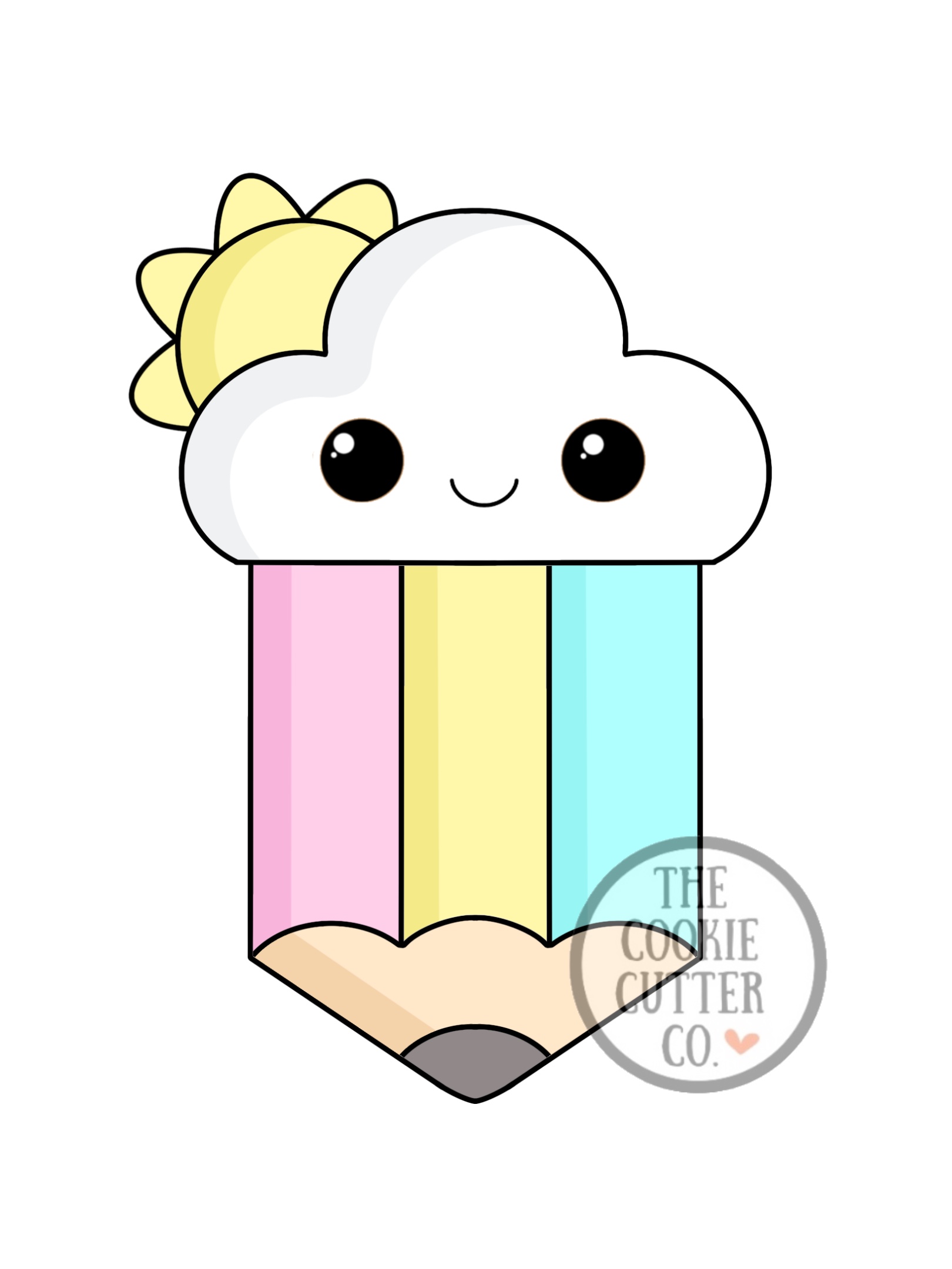 Cloud Pencil cookie cutter